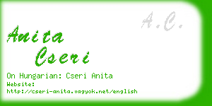 anita cseri business card